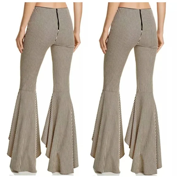 Alice and OliviaJinny Striped High/Low Flared Pants Size 4 - Picture 5 of 9